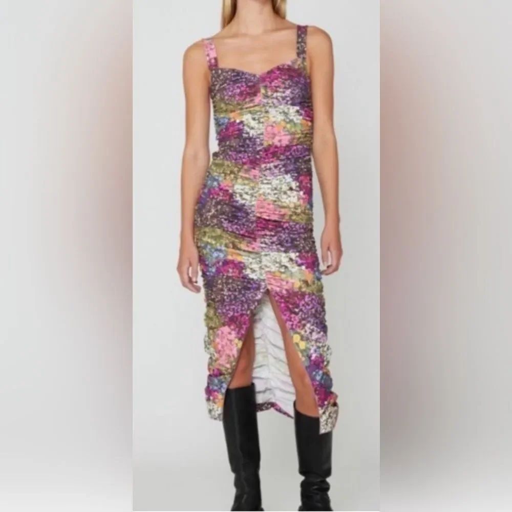 ROTATE Birger Christensen Dorthe dress very berry NWT $300 zipper malfunction